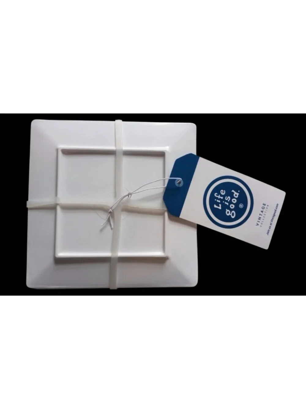 Life Is Good Melamine Square Plates Set of 4 - 6